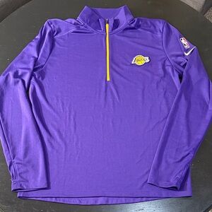 Los Angeles Lakers Nike Black Dri-FIT Lakers Long Sleeve Quarter-Zip - L